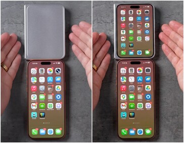 iPhone Ultra/vouwmodel naast iPhone 17 Pro Max.