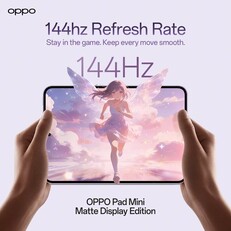 Oppo Pad Mini 144Hz scherm