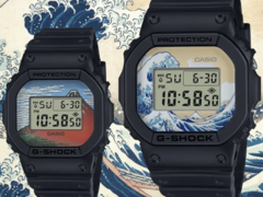 Afgebeeld - de eerder uitgebrachte Casio DW-5600KHG24-1JR (links) en DW-5600KHK24-1JR (rechts). De nieuwe horloges hebben andere kunstwerken dan deze. (Afbeeldingsbron: Casio)