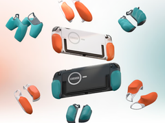 Een mockup van Genki's modulaire handgrepen voor Nintendo Switch 2 (bron: Kickstarter)