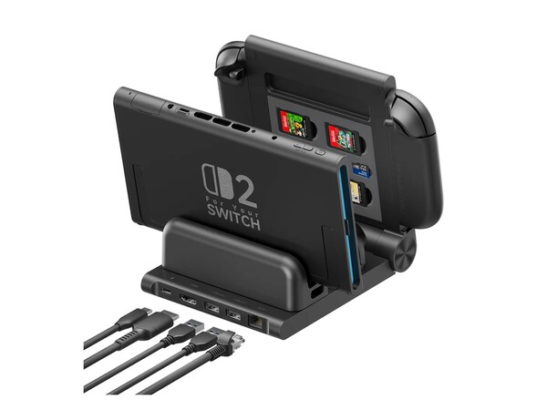 Met het nieuwe dock van Jsaux kunnen vier Joy-Cons tegelijkertijd worden opgeladen.
