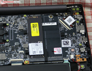 Ruimte voor een tweede M.2 SSD, het RAM is gesoldeerd en kan niet worden opgewaardeerd.