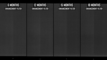 MU burn-in testresultaten na 18 maanden. (Afbeeldingsbron: Monitors Unboxed op YouTube)