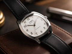 De Timex Marlin Tonneau TW2Y84300IK heeft een witte wijzerplaat