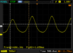 OLED flikkert (schermhelderheid &gt; 22%: 574,7 - 606,1 Hz)