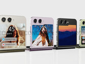 Een conceptafbeelding van de Galaxy Z Flip5 met de volgens de geruchten grotere cover. (Beeldbron: @technizoconcept & @RoderSuper)