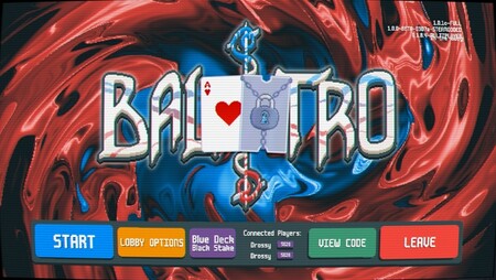 Afgebeeld: Screenshot van lobbymenu in de huidige versie van BalatroMultiplayer (Afbeelding Bron: Mod auteurs Virtualized, TGMM, ontwikkelaar Localthunk