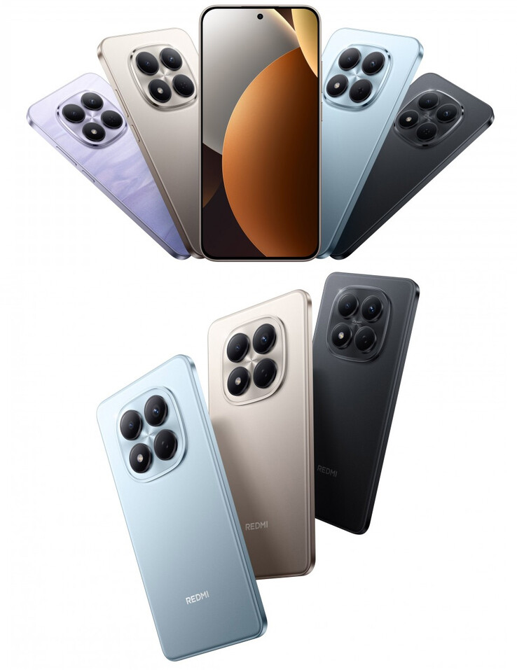 Kleurenopties van de Global Redmi Note 15 Pro-serie (Afbeelding bron: Xiaomi via GSMArena)