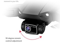 De verstelbare hoofdcamera kan tijdens de vlucht op afstand worden gekanteld