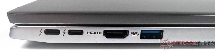 Links: 2x Thunderbolt 4, 1x HDMI 2.1, 1x USB type-A 3.1 gen. 1