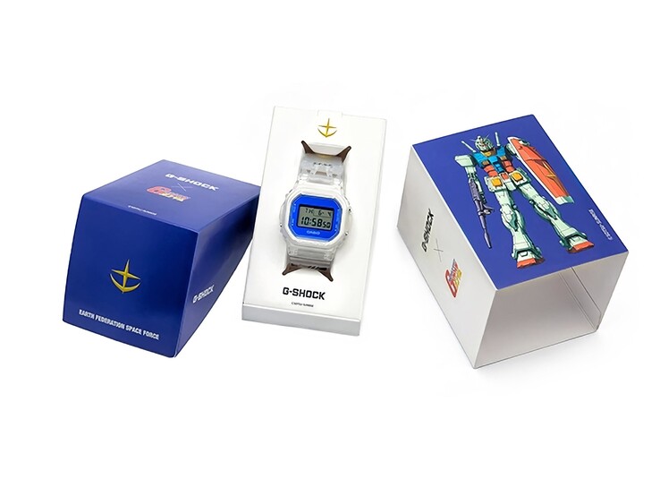 Het horloge met beperkte oplage wordt geleverd in een speciale verpakking die versierd is met Gundam-illustraties en het Earth Federation Space Force-logo.