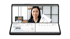 Een opvouwbaar toestel in 'zakelijke' modus. (Bron: Samsung)