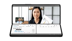 Een opvouwbaar toestel in &#039;zakelijke&#039; modus. (Bron: Samsung)