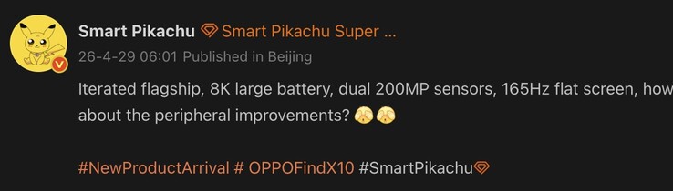 Uitgelekte details van de Oppo Find X10.