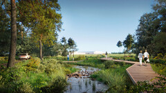 Een concept render van Rivian's toekomstige fabriek (afbeelding: Georgia.org)