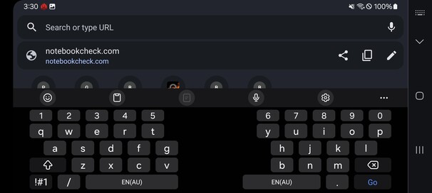 Toetsenbord in liggende modus