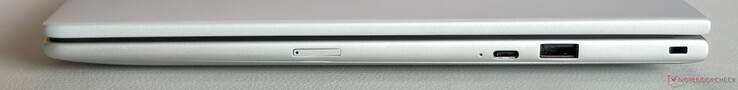 Juist: USB-C 3.2 Gen.2 (10 Gbps, DisplayPort 1.4, stroomvoorziening), USB-A 3.2 Gen.1 (5 Gbps, met stroomvoorziening), Nano-beveiligingssleuf