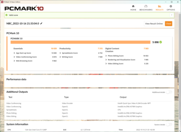 PCMark10 met aangesloten stroomadapter