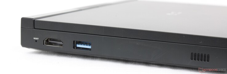 Links: Reset-knop, HDMI 2.1, USB-A 3.2 Gen. 2 (10 Gbps)