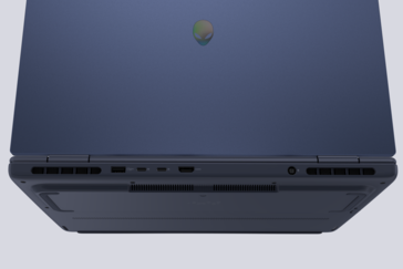 Achterkant: USB-A 3.2 Gen. 1, 2x USB-C 3.2 Gen. 2 w/ DisplayPort 1.4, HDMI 2.1, AC-adapter (Afbeelding bron: Dell)