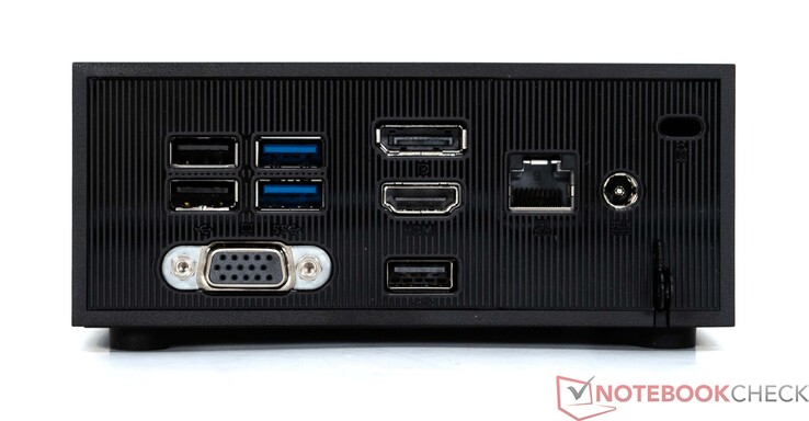 Achterkant: 3x USB-A 2.0, 2x USB-A 3.2 Gen 1, VGA, DisplayPort, HDMI, 2,5-G LAN, stroomaansluiting, Kensington-slotaansluiting