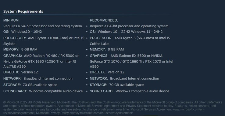 Systeemvereisten voor Gears of War: Reloaded.