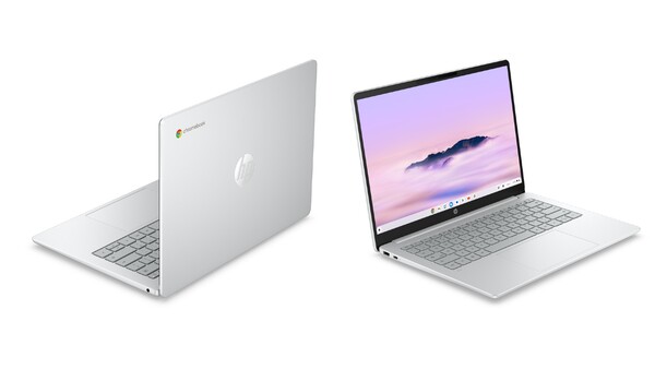 HP Chromebook 14 (2026) in Gletsjer Zilver. (Afbeeldingsbron: HP)