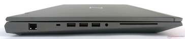 Links: 1x LAN (RJ-45), 3x USB 3.1 Gen 1 (1x met oplaadfunctie), 1x koptelefoon/microfoon combo