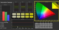 Calman ColorChecker: DisplayP3 weergavemodus - verzadiging