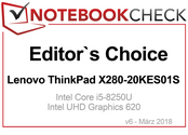 Editor's Choice Award in maart 2018: Lenovo ThinkPad X280