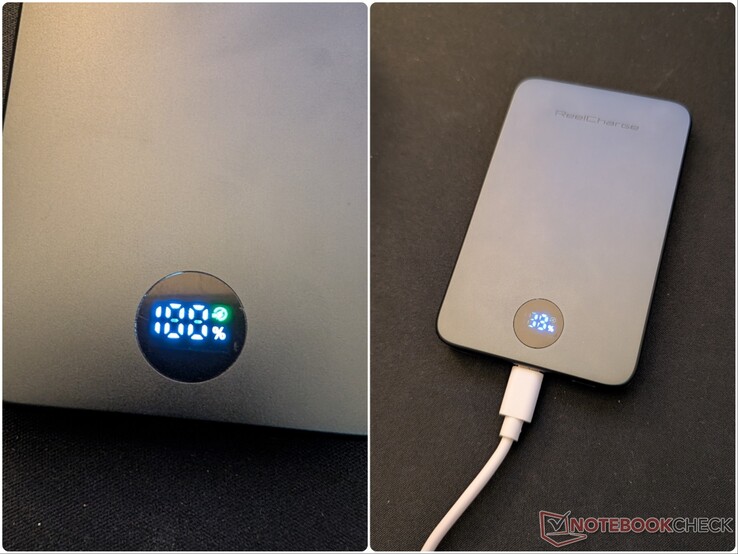 Het vroege exemplaar van de powerbank van 5.000 mAh vertoonde enige lichtlekkage bij de LED’s.