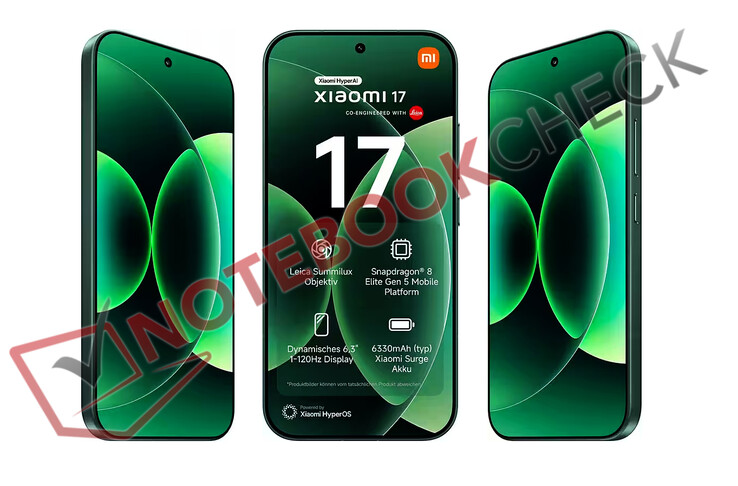 De verkoper vermeldt ook alle kernspecificaties voor de wereldwijde versie van de Xiaomi 17. (Afbeeldingsbron: via Notebookcheck)