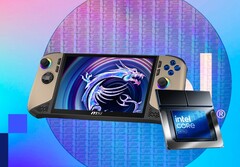 De MSI Claw 8 AI+ werd voor het eerst getoond op IFA 2025. (Afbeeldingsbron: MSI, Intel, bewerkt)