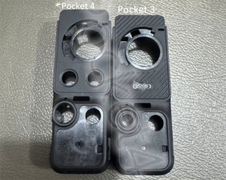 De Osmo Pocket 4 en Pocket 3 zonder hun displays of camera-elementen, van links naar rechts. (Afbeeldingsbron: via De Nieuwe Camera)