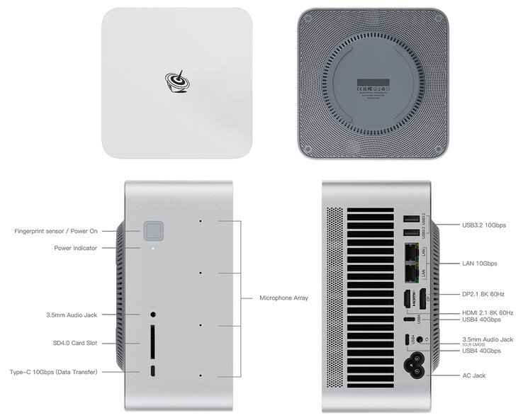 Ontwerp en poortconfiguratie van de mini PC (Afbeelding bron: Beelink)