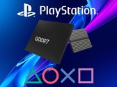 PlayStation-logo met GDDR7-geheugen afgebeeld (Afbeelding bron: Sony PlayStation, Memphis Electronic GmbH met bewerkingen)