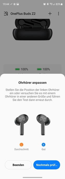 De OnePlus Buds Z2 hebben een oortelefoon pasvorm test