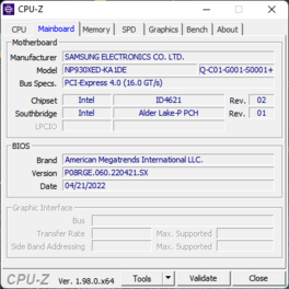 CPU-Z moederbord