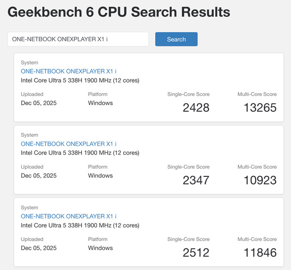 (Afbeeldingsbron: Geekbench)