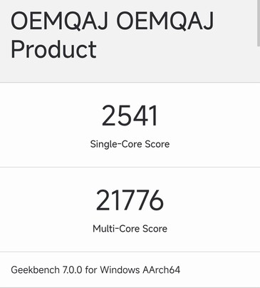 Geekbench-resultaat van de 18-core N1X-configuratie