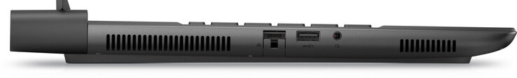 Linkerkant: Gigabit Ethernet, USB 3.2 Gen 1 (USB-A), audio combo