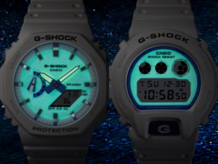 De Casio G-Shock Hidden Glow serie heeft een heldere aanpak met witte en blauwe esthetiek naast de wijzerplaten met lume. Afgebeeld van rechts naar links - Casio DW-6900HDS-7A1, en de Casio GA2100HDS-7A. (Afbeeldingsbron: Casio)