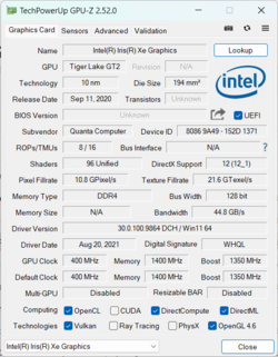 Intel Xe Graphics G7 (80 EU's)