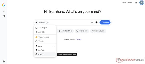 Betalende gebruikers hebben ook toegang tot Gemini 4 Argon in de AI-modus van Google Search.