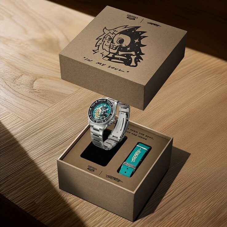 Het Seiko 5 Sports x Poorboy SRPM17K samenwerkingshorloge. (Afbeelding bron: Seiko via Q-P Magazine)