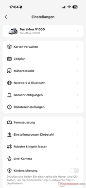 Menu Instellingen