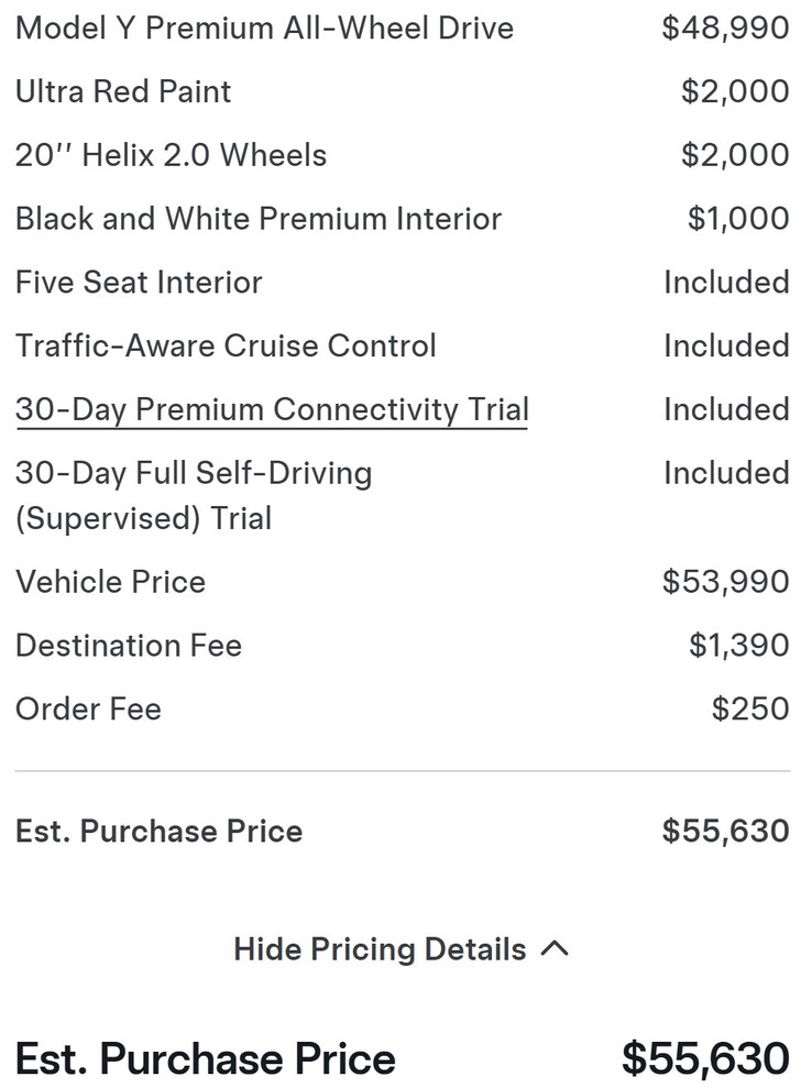 De lijst met gratis Tesla Model Y opties is korter geworden met de verwijdering van Autopilot.