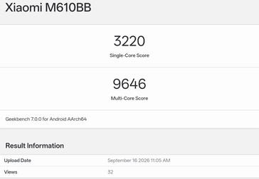 Geekbench 7-benchmarkvermelding van de nog niet uitgebrachte Xiaomi 18 Pro