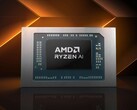 Deze afbeelding toont een bewerkte versie van de marketingafbeelding voor de Ryzen AI-chips van AMD.