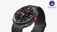 Onofficiële render van Galaxy Watch8 Classic met een draaiende bezel. (Afb.bron: OnLeaks & SammyGuru)